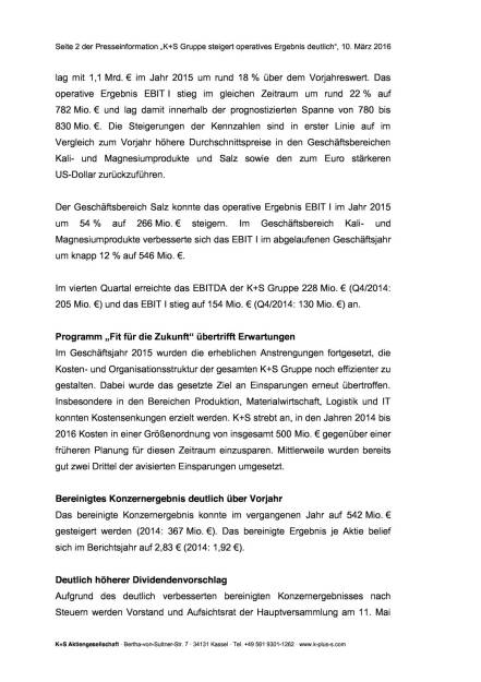 K+S: Geschäftsjahr 2015, Seite 2/7, komplettes Dokument unter http://boerse-social.com/static/uploads/file_759_ks_geschaftsjahr_2015.pdf (10.03.2016)