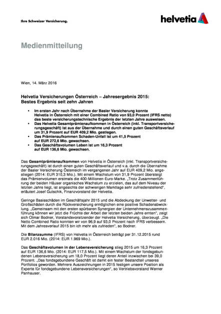 Helvetia Versicherungen Österreich: Jahresergebnis 2015, Seite 1/3, komplettes Dokument unter http://boerse-social.com/static/uploads/file_778_helvetia_versicherungen_osterreich_jahresergebnis_2015.pdf (14.03.2016) 