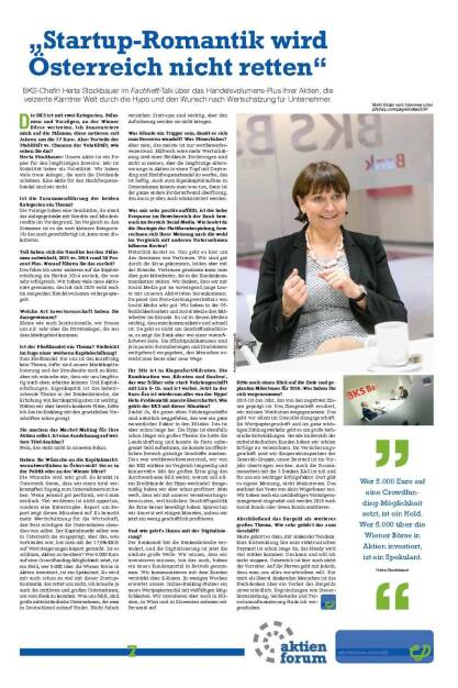 Fachheft 42 - „Startup-Romantik wird Österreich nicht retten“ - BKS-Chefin Herta Stockbauer im Fachheft-Talk (14.03.2016) 