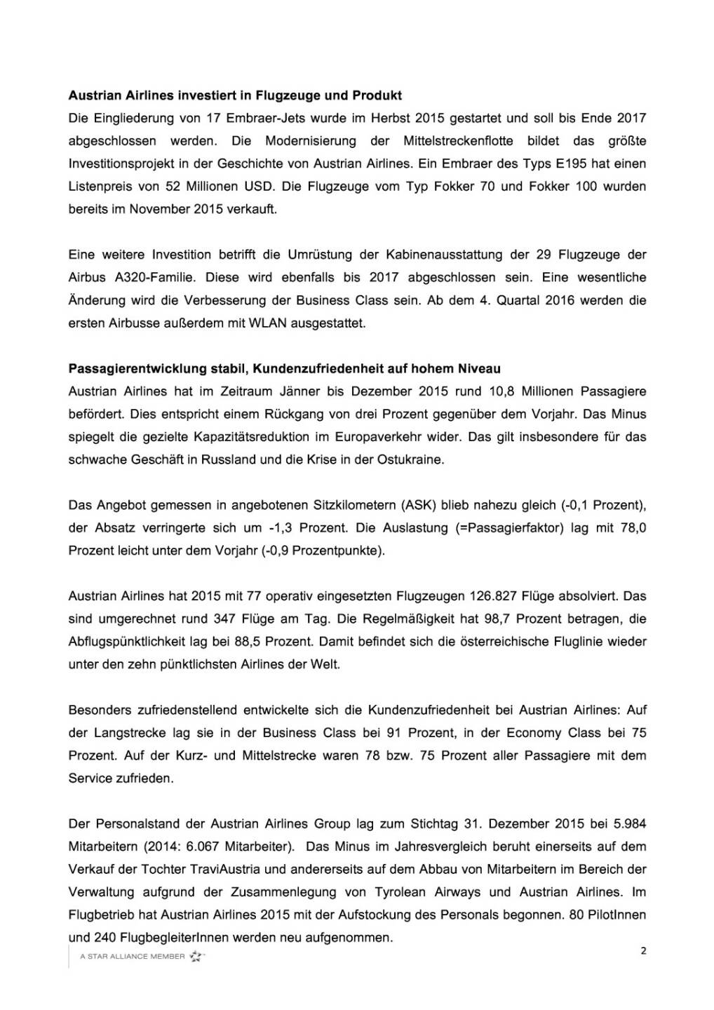 Austrian Airlines Ergebnis 2015, Seite 2/4, komplettes Dokument unter http://boerse-social.com/static/uploads/file_798_austrian_airlines_ergebnis_2015.pdf