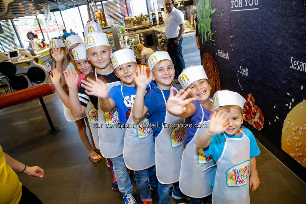 Burger Birthday Party : Neue Themen-Geburtstagspartys bei McDonald’s Österreich : Professionelle Kinderbetreuung mit Spaßfaktor : Fotocredit: McDonald’s Österreich/Husar, © Aussender (17.03.2016) 