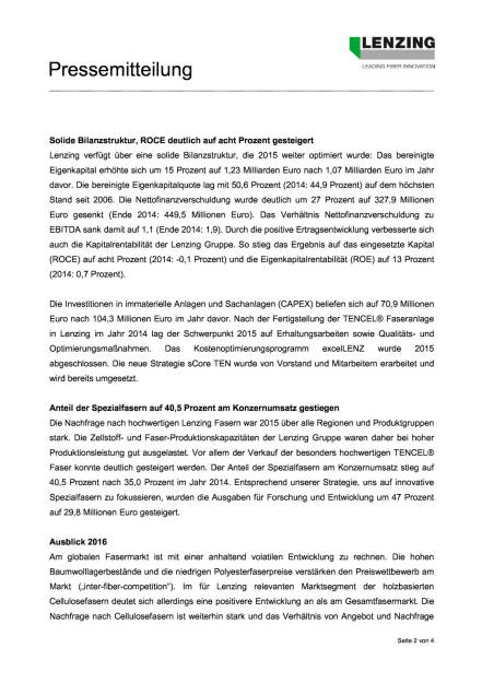 Lenzing Ergebnisse 2015, Seite 2/4, komplettes Dokument unter http://boerse-social.com/static/uploads/file_810_lenzing_ergebnisse_2015.pdf (23.03.2016) 