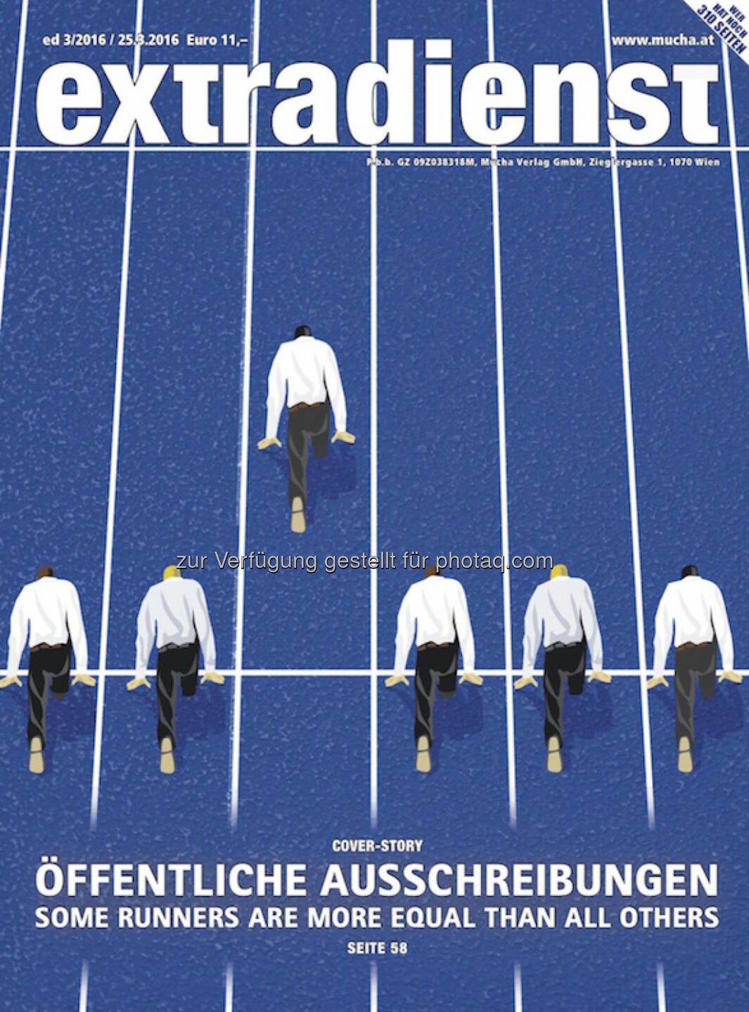 Coverillustration zu ExtraDienst 3/2016 : Die Krux mit den Ausschreibungen : Fotocredit: Mucha Verlag