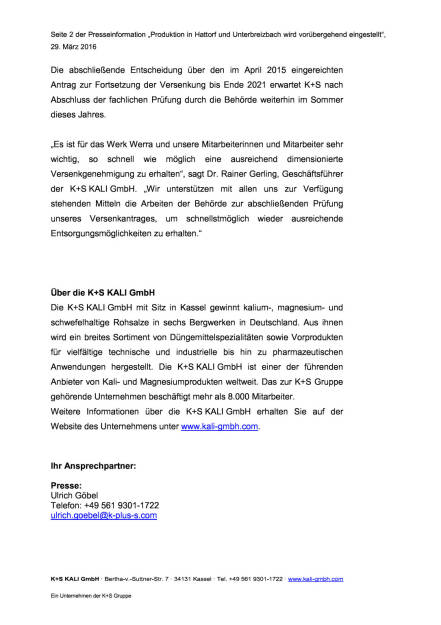 K+S: Produktion vorübergehend eingestellt, Seite 2/2, komplettes Dokument unter http://boerse-social.com/static/uploads/file_820_ks_produktion_vorubergehend_eingestellt.pdf (29.03.2016) 