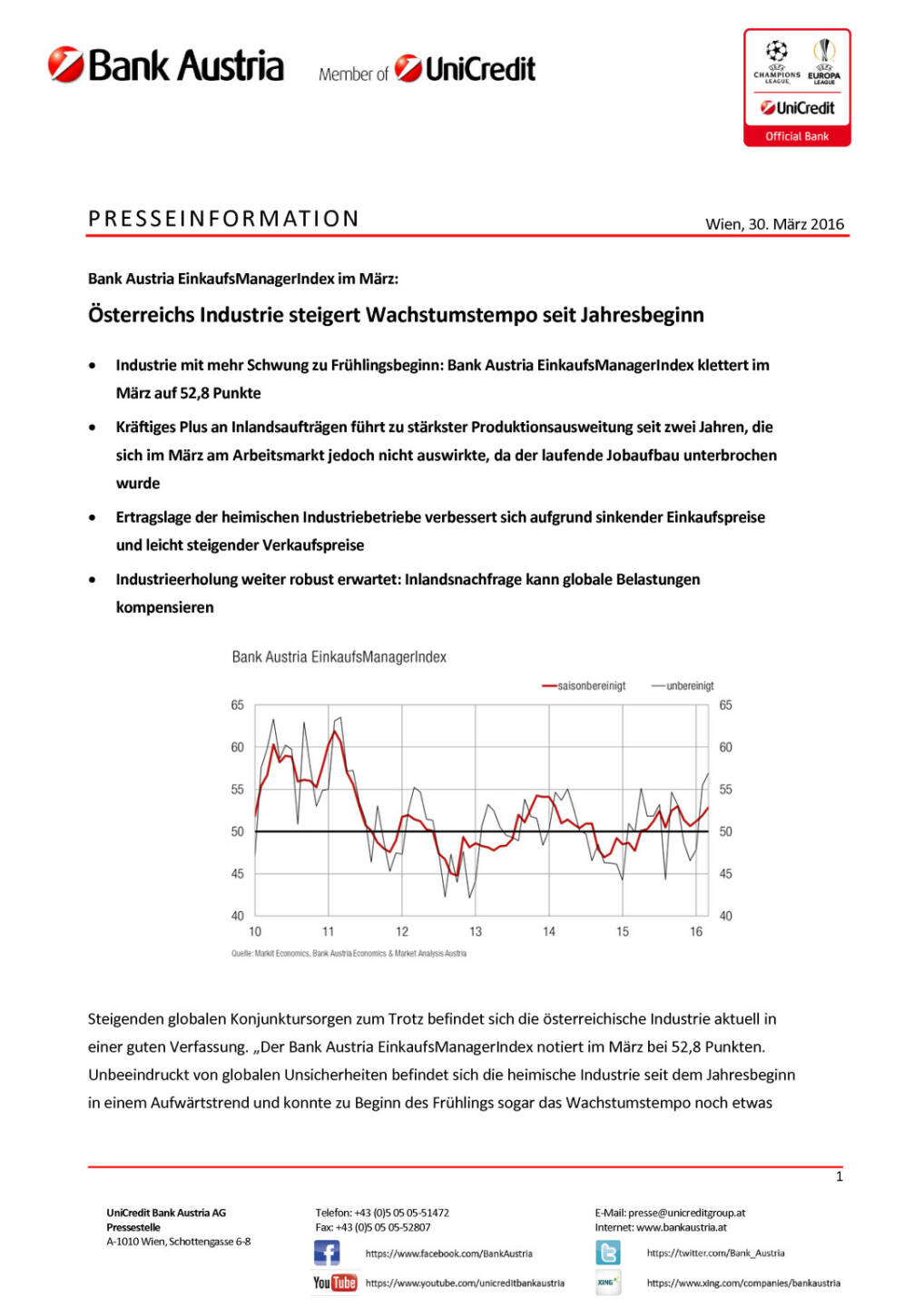 Bank Austria EinkaufsManagerIndex im März: Österreichs Industrie steigert Wachstumstempo seit Jahresbeginn, Seite 1/4, komplettes Dokument unter http://boerse-social.com/static/uploads/file_824_bank_austria_einkaufsmanagerindex_im_marz_osterreichs_industrie_steigert_wachstumstempo_seit_jahresbeginn.pdf
