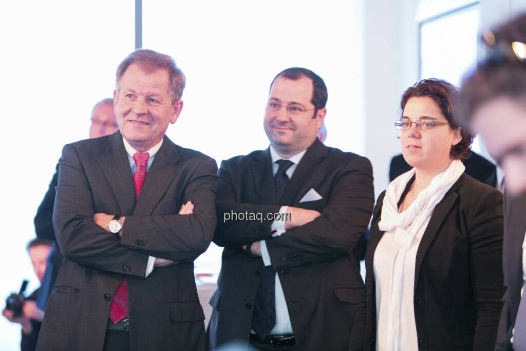 Eduard Zehetner (CEO Immofinanz), Daniel Riedl (COO Immofinanz), Karin Kernmayer (Director Marketing Immofinanz), http://privatanleger.immofinanz.com , © Martina Draper für Immofinanz (10.04.2013) 