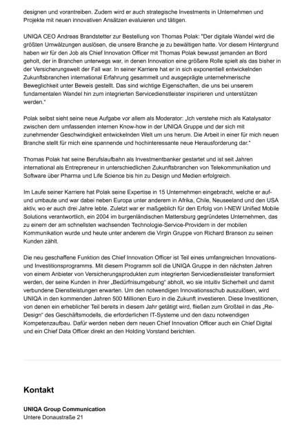 Thomas Polak: Chief Innovation Officers bei Uniqa, Seite 2/3, komplettes Dokument unter http://boerse-social.com/static/uploads/file_852_thomas_polak_chief_innovation_officers_bei_uniqa.pdf (06.04.2016) 