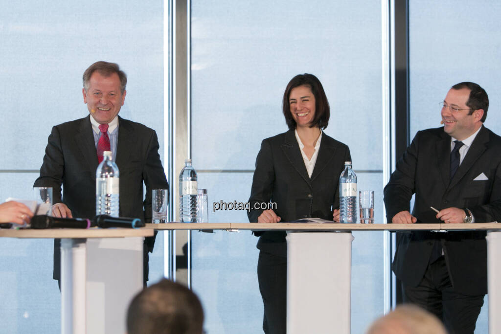 Eduard Zehetner (CEO Immofinanz), Birgit Noggler (CFO Immofinanz), Daniel Riedl (COO Immofinanz), http://privatanleger.immofinanz.com , © Martina Draper für Immofinanz (10.04.2013) 