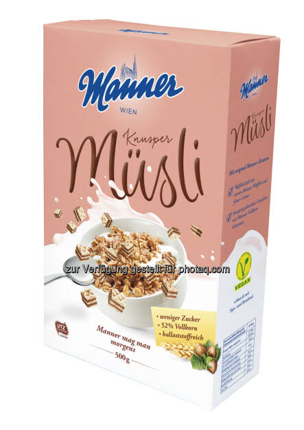 Manner Knusper Müsli : Neu - Manner mag man morgens : Fotocredit: Manner, © Aussender (11.04.2016) 