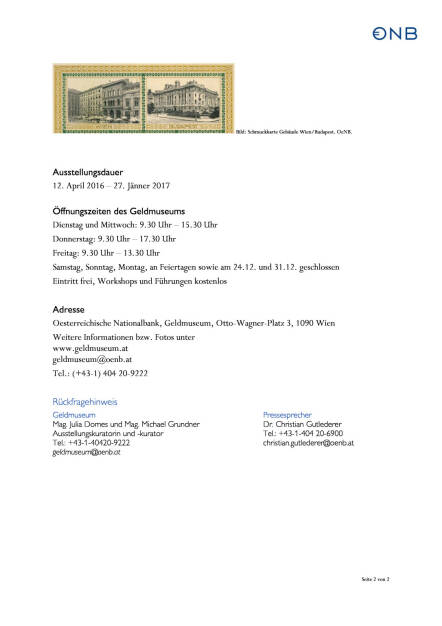 OeNB: Die Währungshüterin - Ausstellung zum  200. Jubiläum , Seite 2/2, komplettes Dokument unter http://boerse-social.com/static/uploads/file_867_oenb_die_wahrungshuterin_-_ausstellung_zum_200_jubilaum.pdf (11.04.2016) 