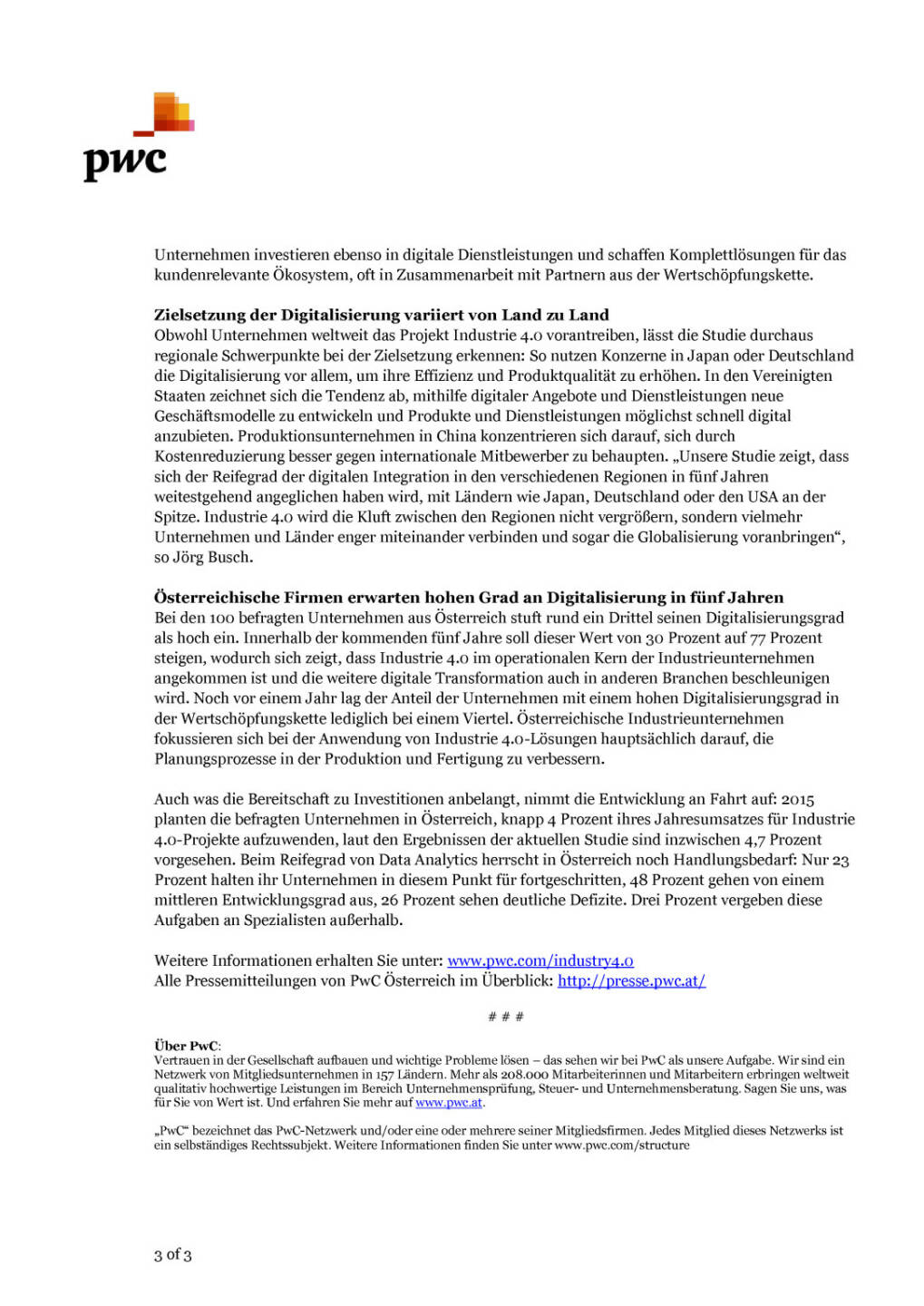 PwC Österreich: Studie Industrie 4.0, Seite 3/3, komplettes Dokument unter http://boerse-social.com/static/uploads/file_879_pwc_osterreich_studie_industrie_40.pdf