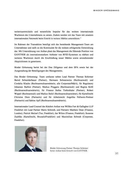 Binder Grösswang berät Ardian beim Erwerb der Gantner Holding, Seite 2/2, komplettes Dokument unter http://boerse-social.com/static/uploads/file_881_binder_grosswang_berat_ardian_beim_erwerb_der_gantner_holding.pdf (13.04.2016) 