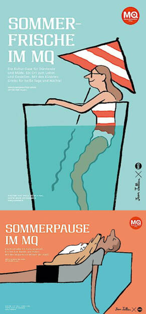 MQ Sommerkampagne 2016 : Mit Bildern des französischen Grafikers, Illustrators, Videokünstlers und Fotografen Jean Jullien setzt das MuseumsQuartier Wien in Zusammenarbeit mit der Designagentur Rosebud sein Leitmotiv „Kultur hat viele Gesichter“ fort : Fotocredit: MQ/Konzept & Design: Rosebud, Illustrationen: Jean Jullien, © Aussender (18.04.2016) 