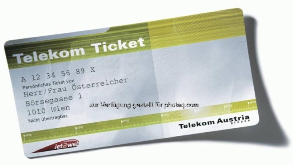 Telekom Austria IPO, das Ticket (15.12.2012) 