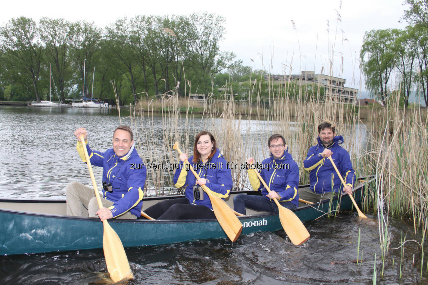 Mario Baier (GF Burgenland Tourismus), Astrid Eisenkopf (Landesrätin), Max Stiegl (Gut Purbach), Thomas Aigner (Seekajak.at) : Naturabenteuer im Burgenland : Bei den Natur.Erlebnis.Tagen von 22. bis 24. April erhält man Einblicke in die faszinierenden Naturerlebniswelten des Burgenlandes : Fotocredit: Burgenland Tourismus