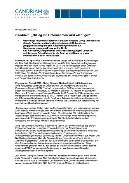 Candriam: „Dialog mit Unternehmen wird wichtiger“, Seite 1/3, komplettes Dokument unter http://boerse-social.com/static/uploads/file_906_candriam_dialog_mit_unternehmen_wird_wichtiger.pdf (19.04.2016) 