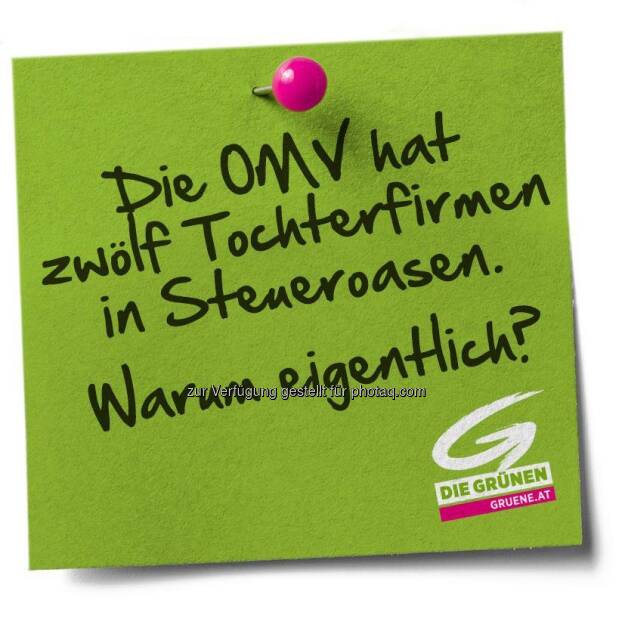 Die OMV hat zwölf Tochterfirmen in Steueroasen. Warum eigentlich? (Die Grünen) (12.04.2013)