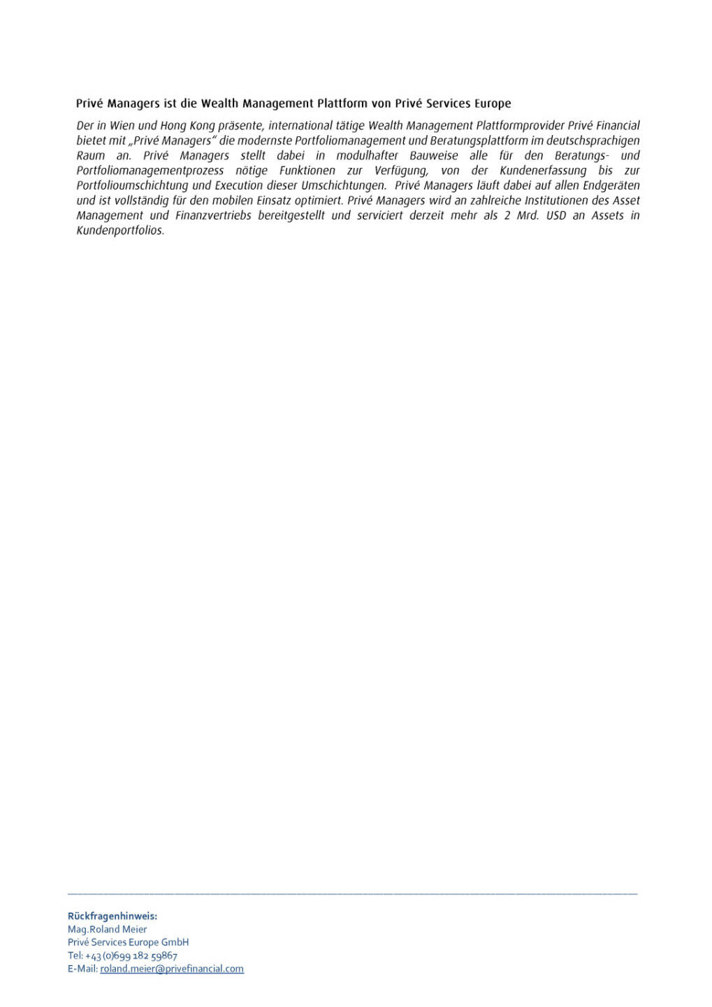Priv&eacute; wird in die FinTech50 Publikation aufgenommen, Seite 2/2, komplettes Dokument unter http://boerse-social.com/static/uploads/file_930_prive_wird_in_die_fintech50_publikation_aufgenommen.pdf