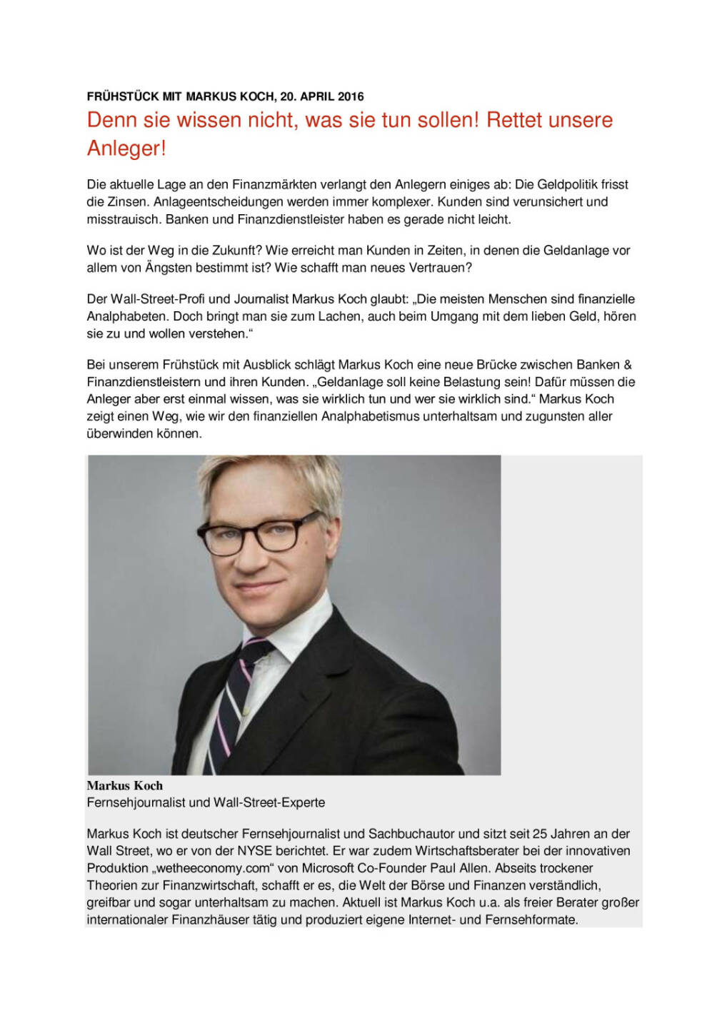 Fr&uuml;hst&uuml;ck mit Aussicht mit Markus Koch, Seite 1/1, komplettes Dokument unter http://boerse-social.com/static/uploads/file_931_fruhstuck_mit_aussicht_mit_markus_koch.pdf