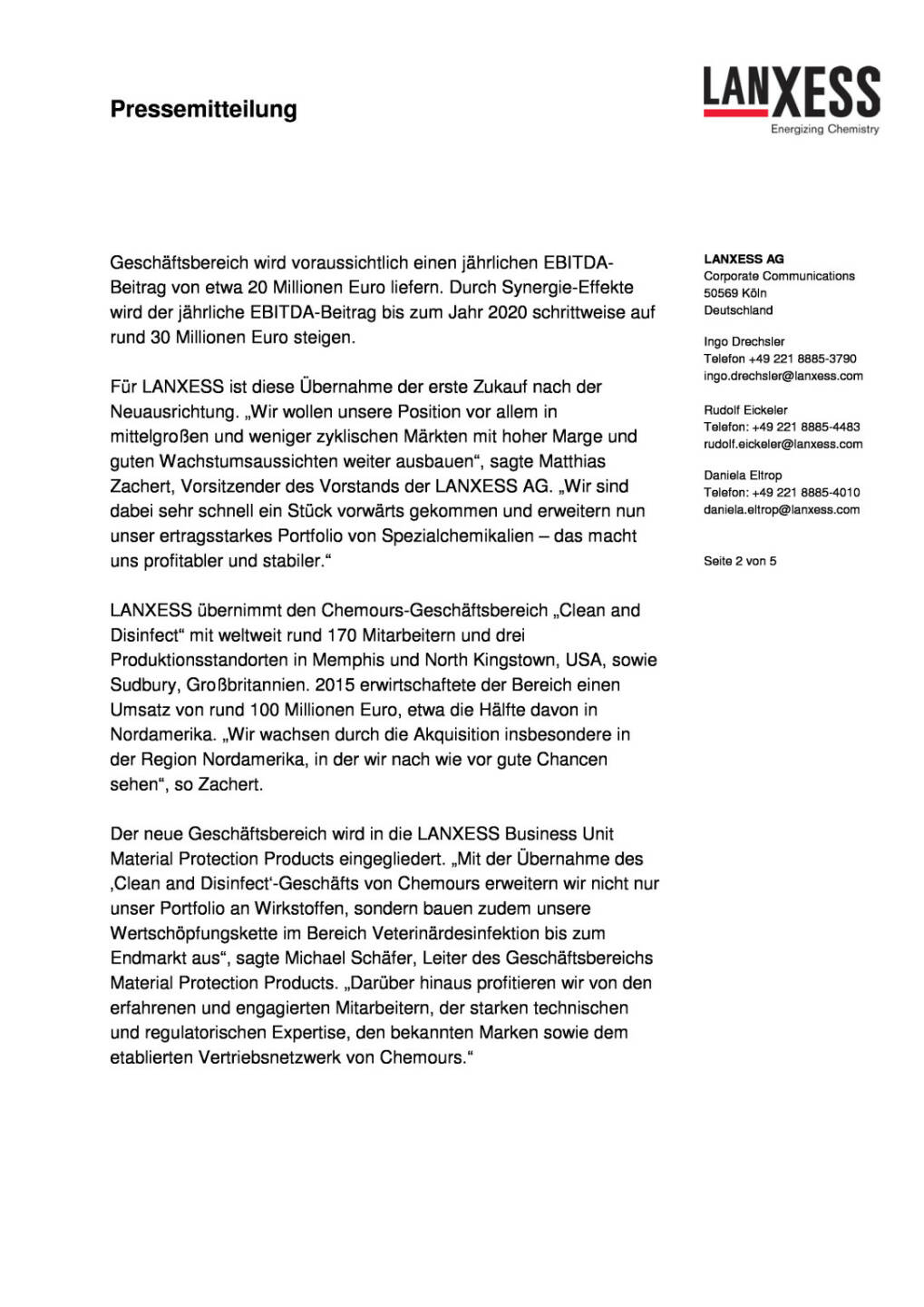 Lanxess übernimmt Spezialitätengeschäft für Desinfektions- und Hygienelösungen von Chemours, Seite 2/5, komplettes Dokument unter http://boerse-social.com/static/uploads/file_941_lanxess_ubernimmt_spezialitatengeschaft_fur_desinfektions-_und_hygienelosungen_von_chemours.pdf