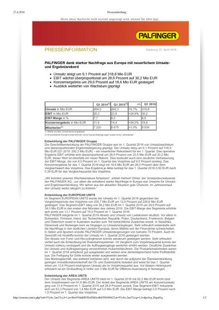 Palfinger mit neuerlichem Umsatz- und Ergebnisrekord, Seite 1/2, komplettes Dokument unter http://boerse-social.com/static/uploads/file_956_palfinger_mit_neuerlichem_umsatz-_und_ergebnisrekord.pdf (27.04.2016) 