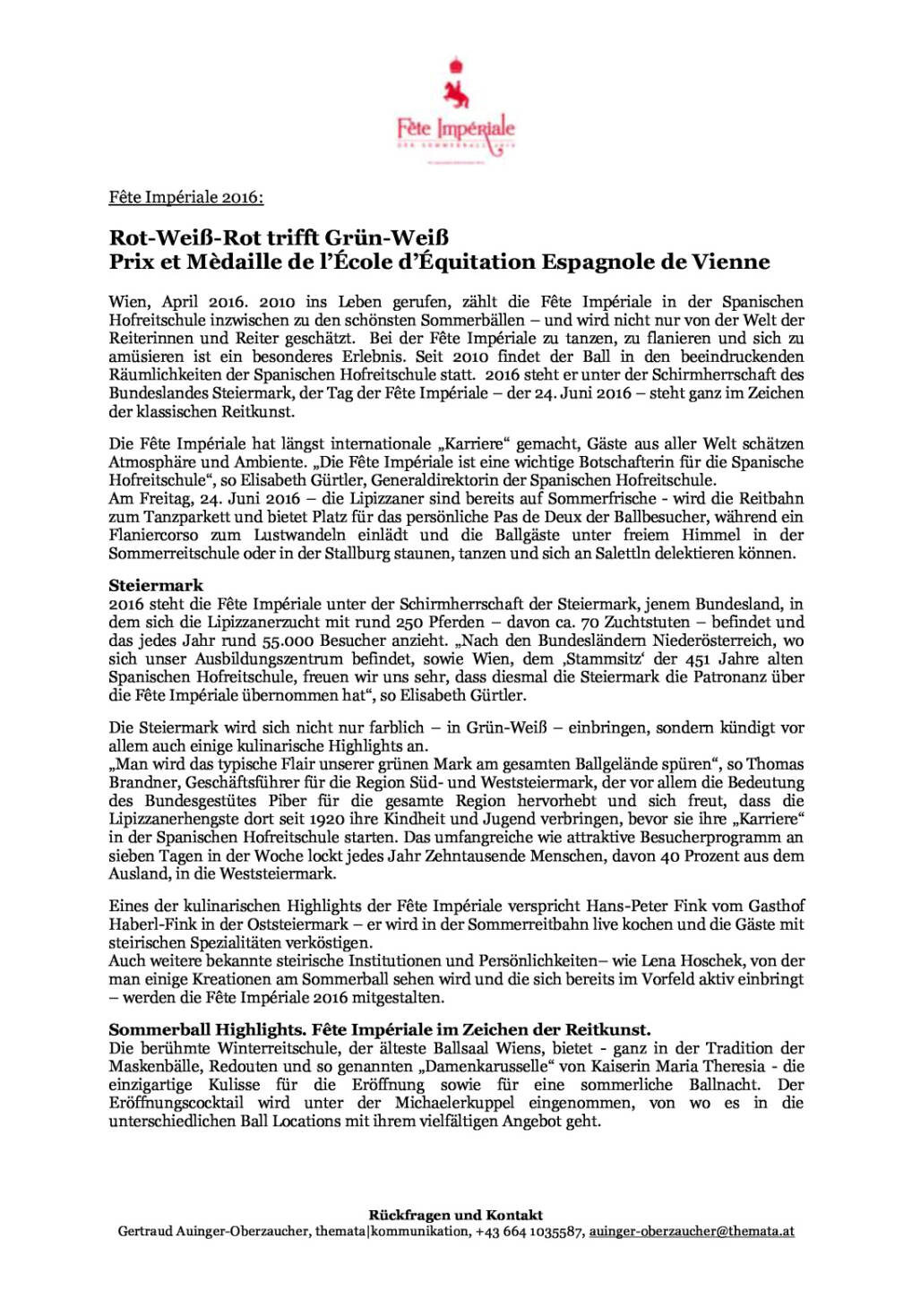 Fête Impériale 2016: Rot-Weiß-Rot trifft Grün-Weiß, Seite 1/3, komplettes Dokument unter http://boerse-social.com/static/uploads/file_970_fete_imperiale_2016_rot-weiss-rot_trifft_grun-weiss.pdf