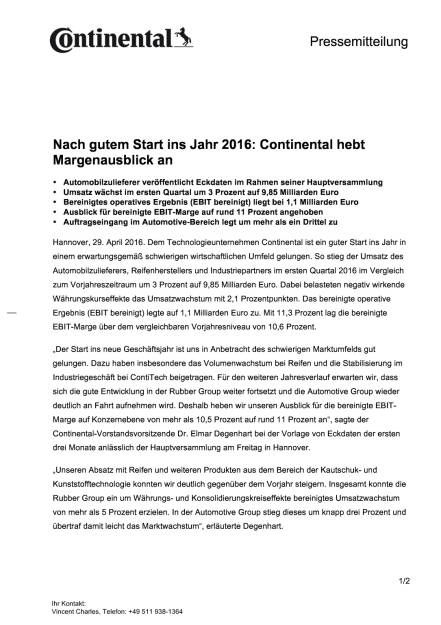 Continental hebt Margenausblick an, Seite 1/2, komplettes Dokument unter http://boerse-social.com/static/uploads/file_974_continental_hebt_margenausblick_an.pdf (29.04.2016) 