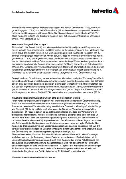 Helvetia Versicherungen Wohnumfrage, Seite 2/3, komplettes Dokument unter http://boerse-social.com/static/uploads/file_986_helvetia_versicherungen_wohnumfrage.pdf (02.05.2016) 