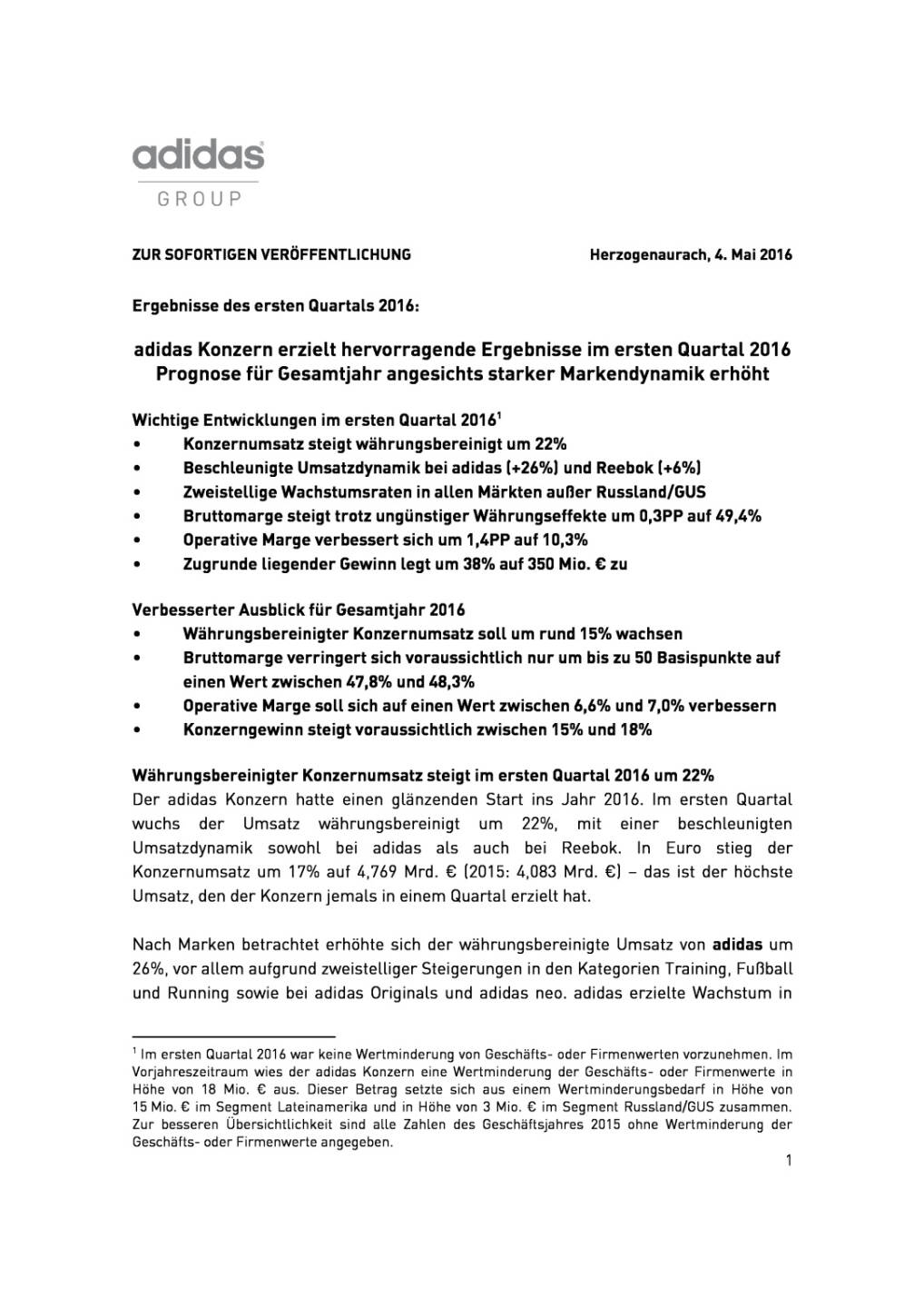 adidas Ergebnisse Q1 2016, Seite 1/9, komplettes Dokument unter http://boerse-social.com/static/uploads/file_1000_adidas_ergebnisse_q1_2016.pdf