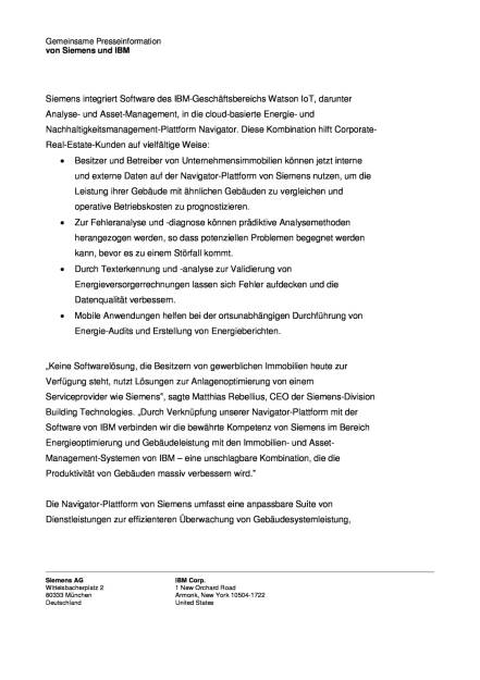 Siemens und IBM bilden Partnerschaft zur Schaffung cloud-basierter Energiemanagement-Lösungen, Seite 2/4, komplettes Dokument unter http://boerse-social.com/static/uploads/file_1007_siemens_und_ibm_bilden_partnerschaft_zur_schaffung_cloud-basierter_energiemanagement-losungen.pdf (04.05.2016) 