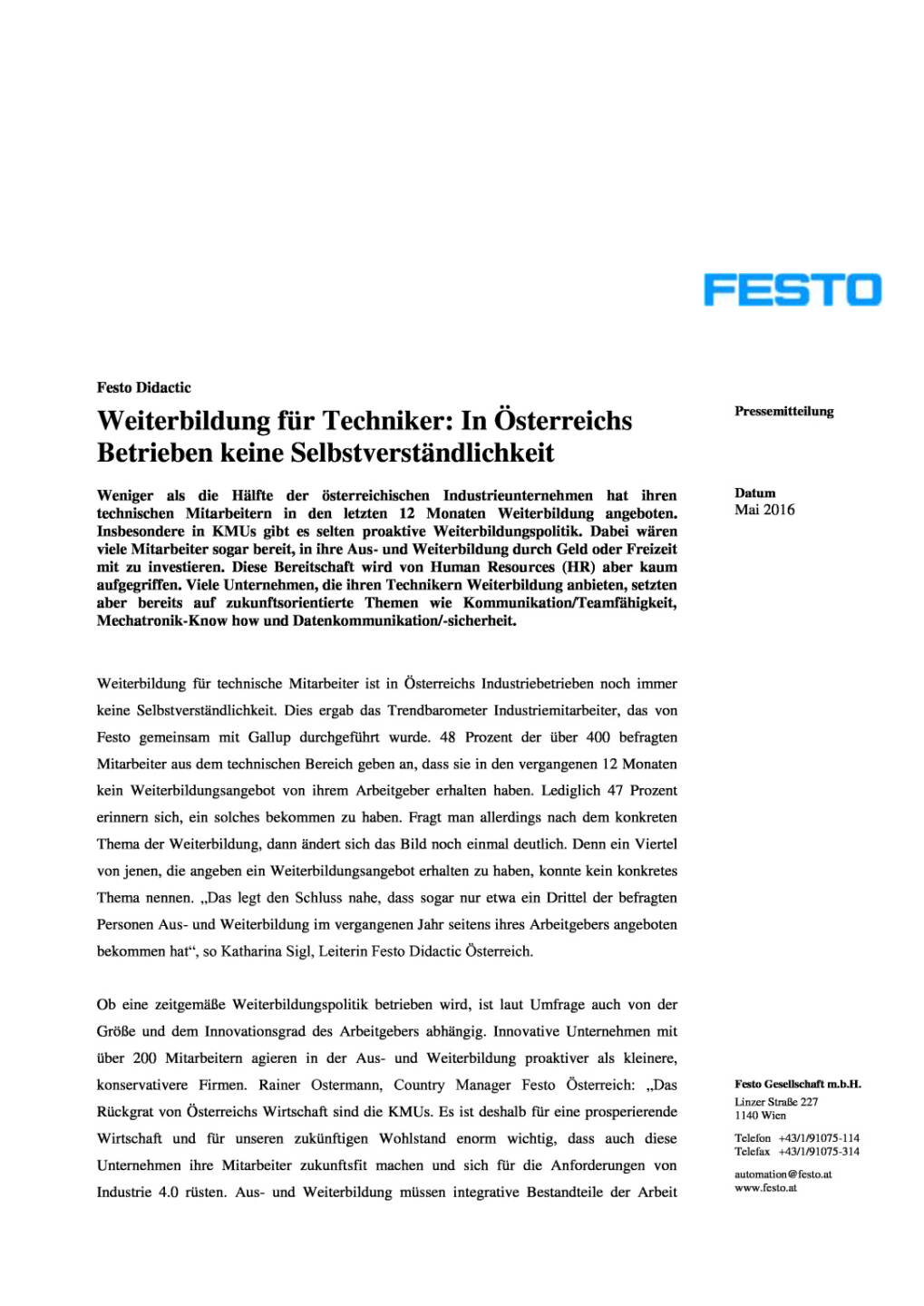 Festo Didactic: Weiterbildung für Techniker, Seite 1/3, komplettes Dokument unter http://boerse-social.com/static/uploads/file_1010_festo_didactic_weiterbildung_fur_techniker.pdf