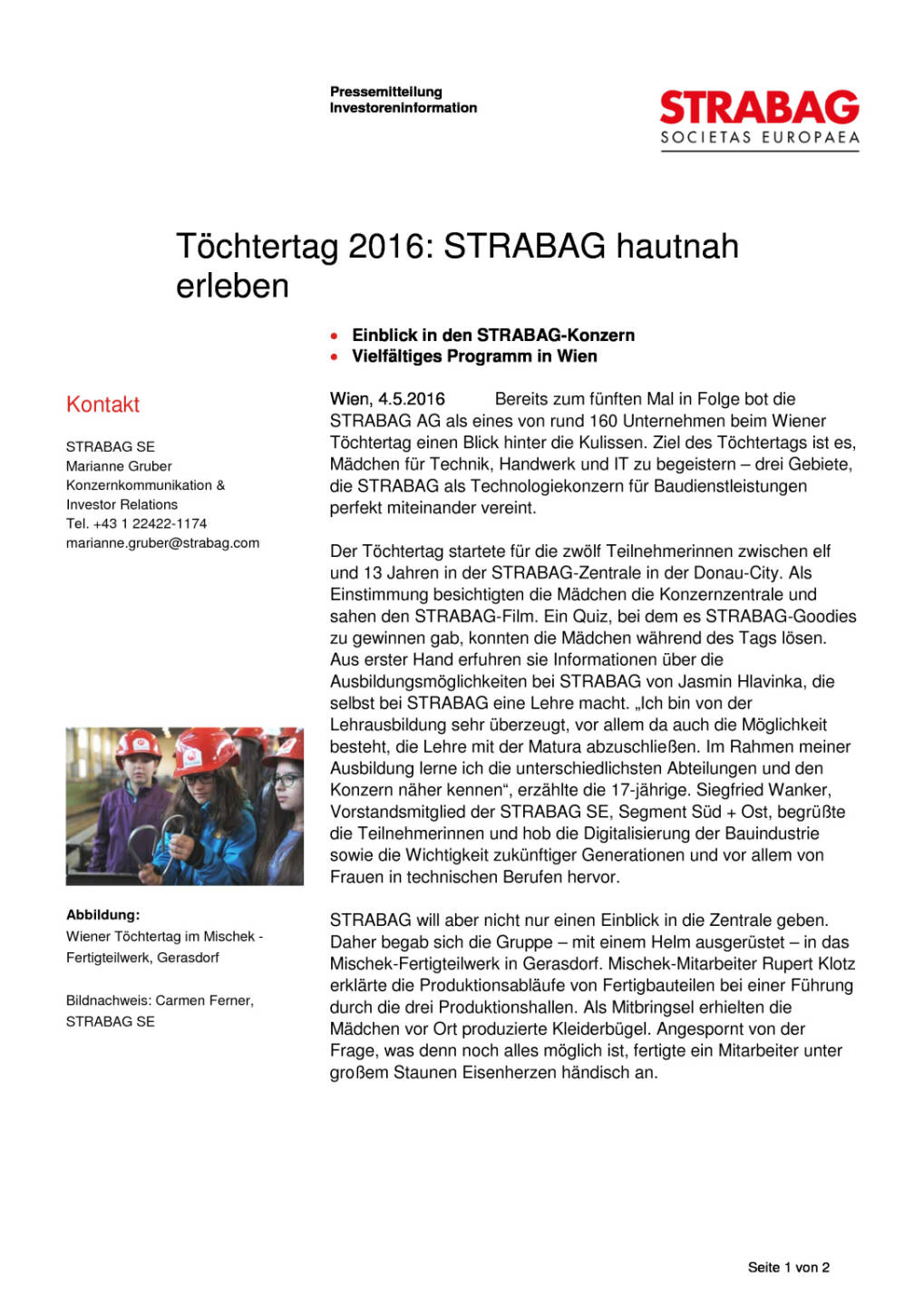 Strabag: Töchtertag 2016, Seite 1/2, komplettes Dokument unter http://boerse-social.com/static/uploads/file_1014_strabag_tochtertag_2016.pdf