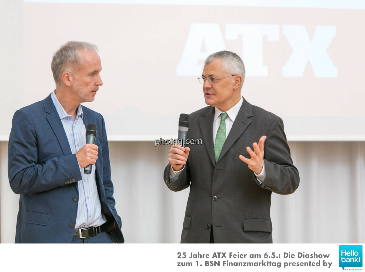 25 Jahre ATX: Christian Drastil, Michael Buhl auf der Bühne der OeKB