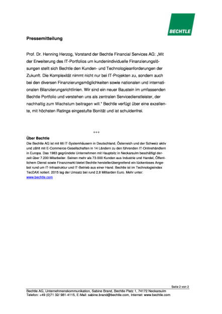 Bechtle mit eigener Finanzierungsgesellschaft, Seite 2/2, komplettes Dokument unter http://boerse-social.com/static/uploads/file_1021_bechtle_mit_eigener_finanzierungsgesellschaft.pdf (09.05.2016) 