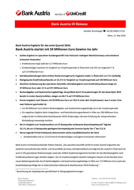 Bank Austria startet mit Gewinn ins Jahr 2016, Seite 1/18, komplettes Dokument unter http://boerse-social.com/static/uploads/file_1034_bank_austria_startet_mit_gewinn_ins_jahr_2016.pdf (11.05.2016) 
