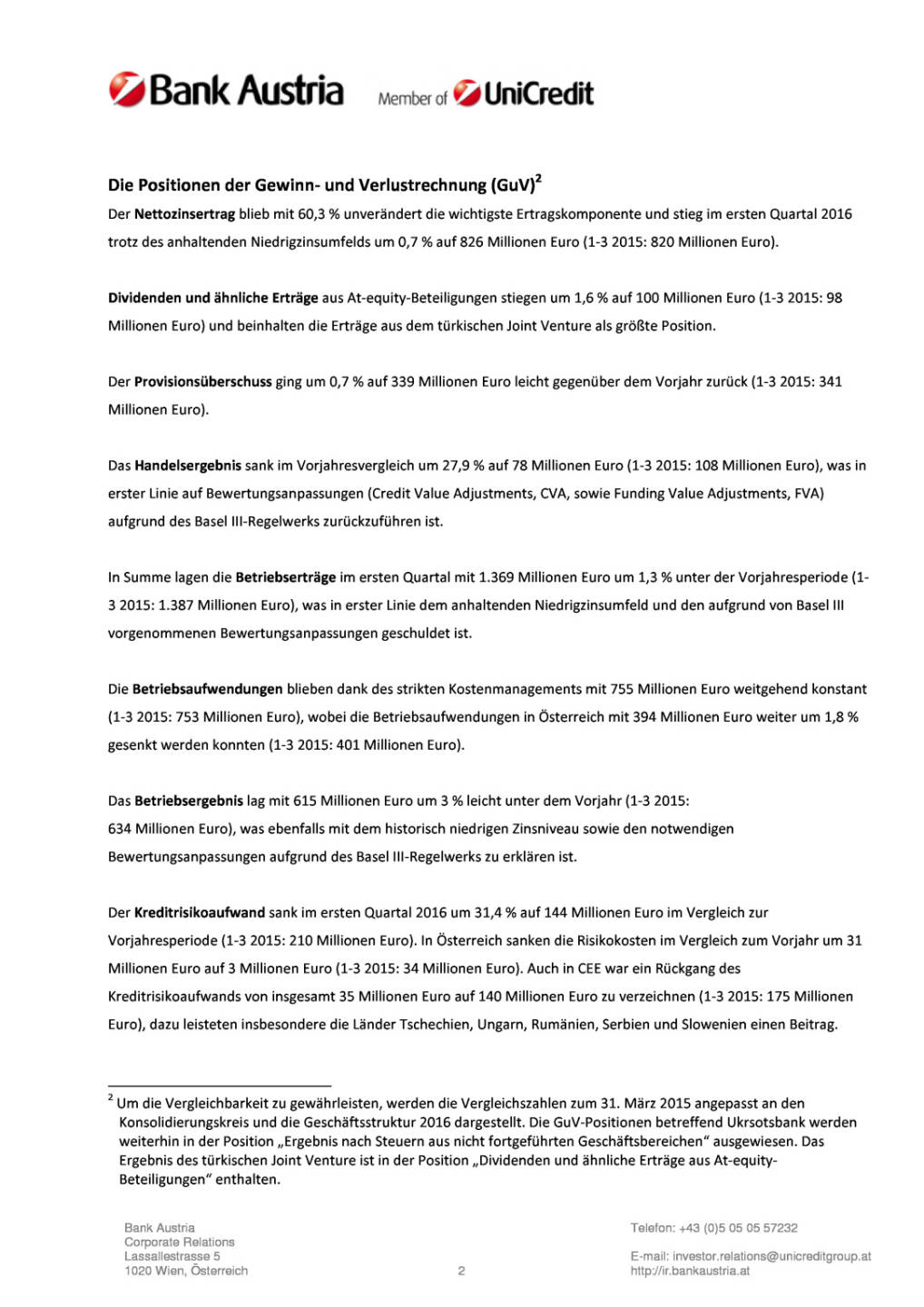 Bank Austria startet mit Gewinn ins Jahr 2016, Seite 2/18, komplettes Dokument unter http://boerse-social.com/static/uploads/file_1034_bank_austria_startet_mit_gewinn_ins_jahr_2016.pdf