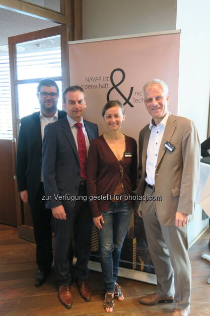 Armin Müllner (Microsoft Austria), Wolfgang Traunfellner (Microsoft Austria), Hana Bergh (Navax Unternehmensgruppe), Christoph Weiss (SIS Consulting) : Business Breakfast von Navax : 360° Kundeneinblick mit Microsoft Dynamics CRM : Fotocredit: Navax Unternehmensgruppe, © Aussender (13.05.2016) 