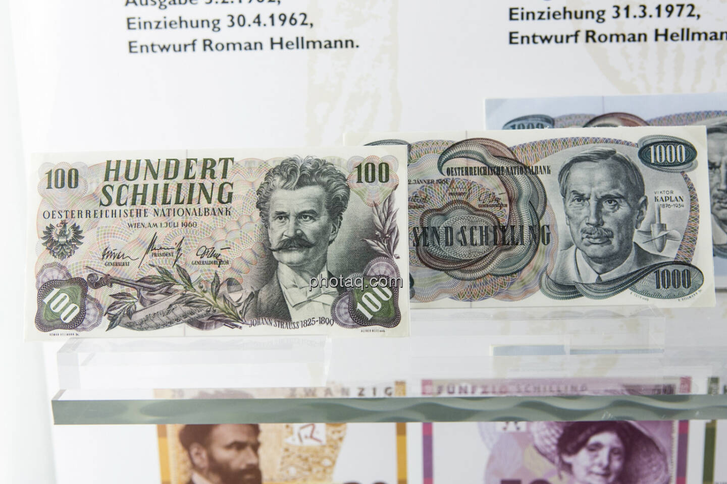 100-Schilling-Note aus dem Jahr 1960, 1.000 Schiling Note aus dem Jahr 1961