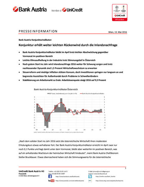 Bank Austria: Konjunkturindikator April, Seite 1/5, komplettes Dokument unter http://boerse-social.com/static/uploads/file_1058_bank_austria_konjunkturindikator_april.pdf (13.05.2016) 