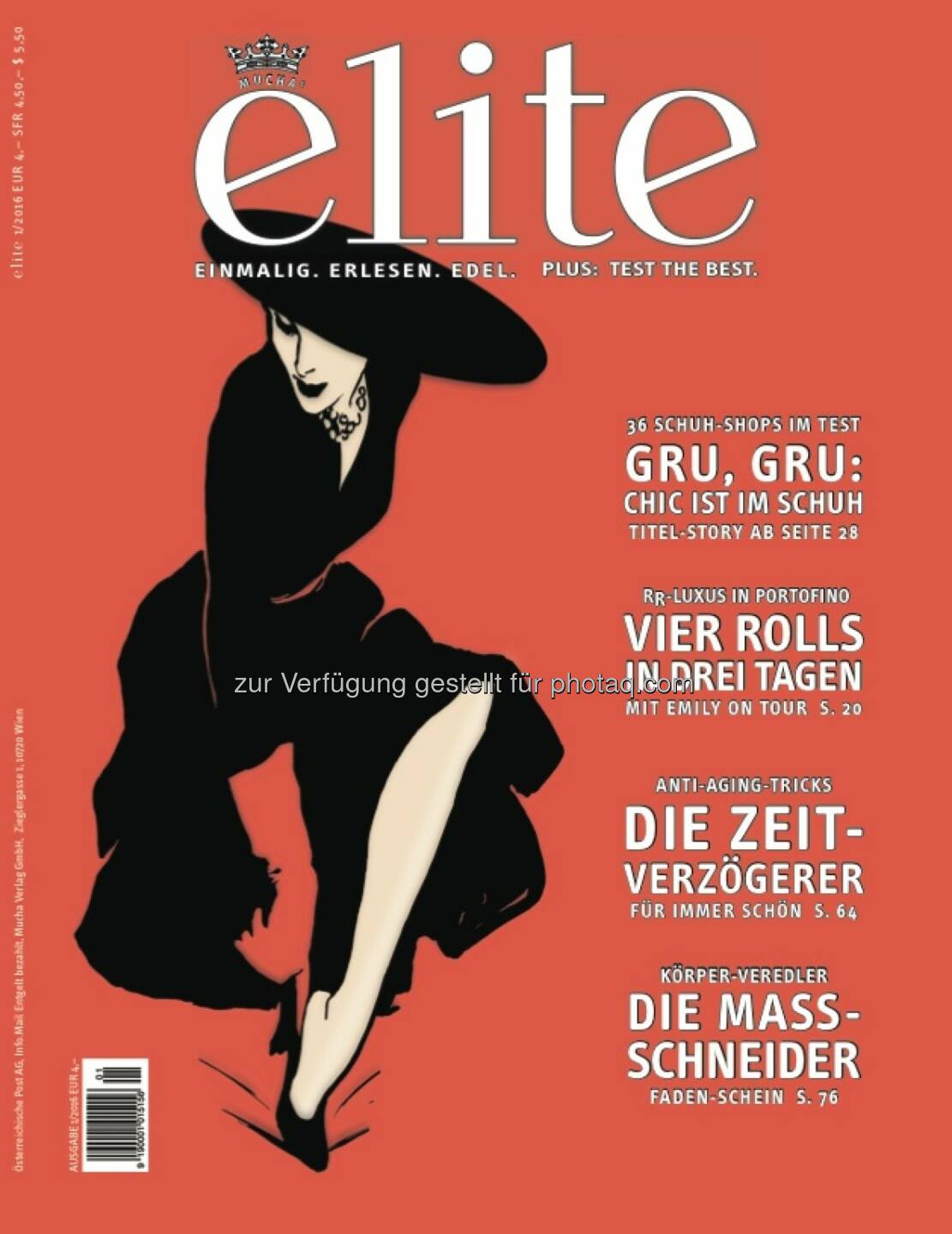 Cover-Illustration zu elite 1/2016 : Wiens Top-Schuh-Shops : Fotocredit: Mucha Verlag