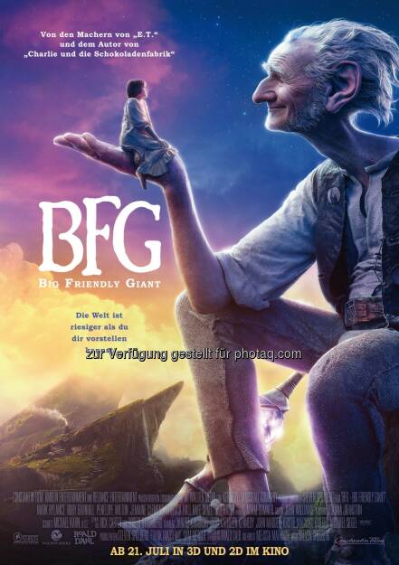 BFG Big Friendly Giant Hauptplakat : Neuer Trailer und Plakat online : Fotocredit: Constantin Film/Constantin Film Verleih, © Aussendung (24.05.2016) 