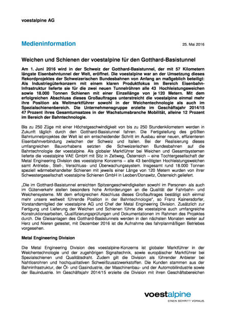 voestalpine: Weichen und Schienen für den Gotthard-Basistunnel, Seite 1/2, komplettes Dokument unter http://boerse-social.com/static/uploads/file_1111_voestalpine_weichen_und_schienen_fur_den_gotthard-basistunnel.pdf (25.05.2016) 