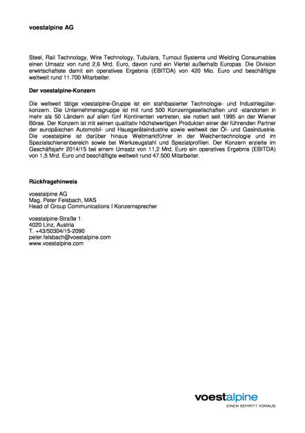 voestalpine: Weichen und Schienen für den Gotthard-Basistunnel, Seite 2/2, komplettes Dokument unter http://boerse-social.com/static/uploads/file_1111_voestalpine_weichen_und_schienen_fur_den_gotthard-basistunnel.pdf (25.05.2016) 