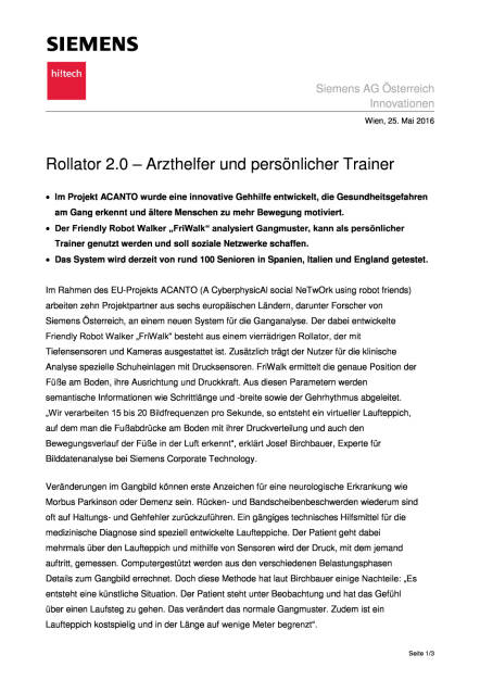 Siemens: Rollator 2.0 – Arzthelfer und persönlicher Trainer, Seite 1/3, komplettes Dokument unter http://boerse-social.com/static/uploads/file_1114_siemens_rollator_20_arzthelfer_und_personlicher_trainer.pdf (25.05.2016) 