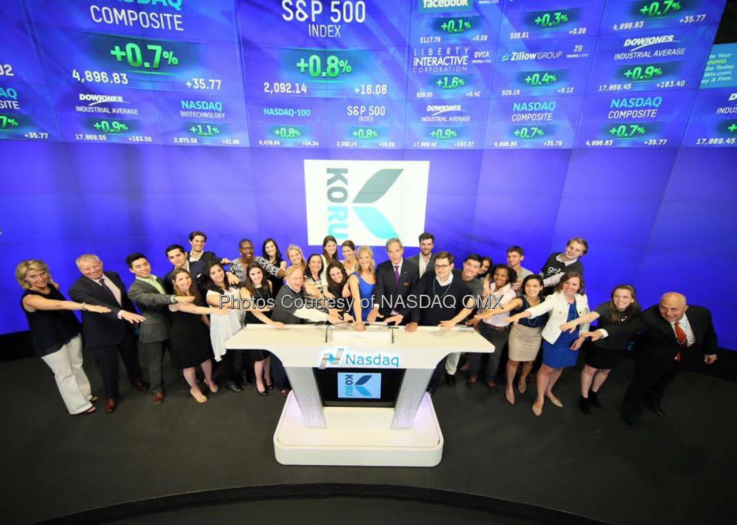 Koru rang the Nasdaq Closing Bell!  Source: http://facebook.com/NASDAQ