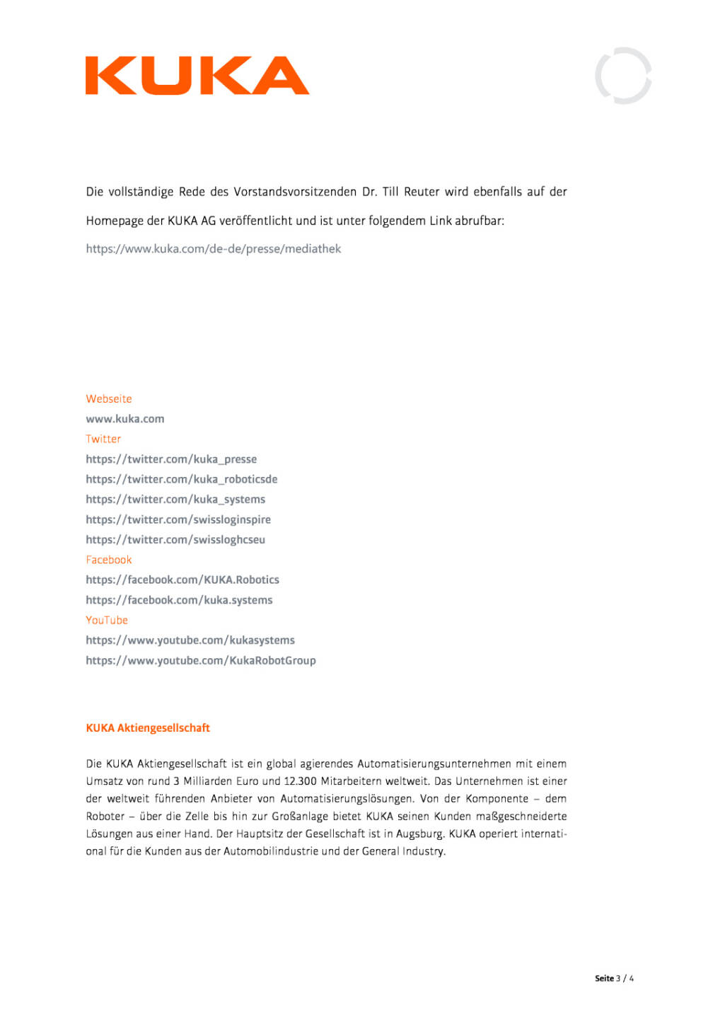 KUKA AG: Hauptversammlung 2016 - Aktion&auml;re entlasten Vorstand und Aufsichtsrat, Seite 3/4, komplettes Dokument unter http://boerse-social.com/static/uploads/file_1125_kuka_ag_hauptversammlung_2016_-_aktionare_entlasten_vorstand_und_aufsichtsrat.pdf