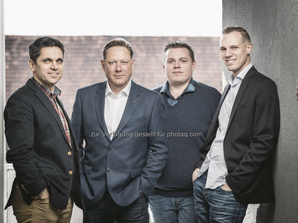 Michael Altrichter, Herbert Gartner, Christian Janesch, Thomas Kriebernegg : App Radar gewinnt über 500 Firmenkunden im Gründungsquartal : Fotocredit: appers/Leitner, © Aussendung (30.05.2016) 