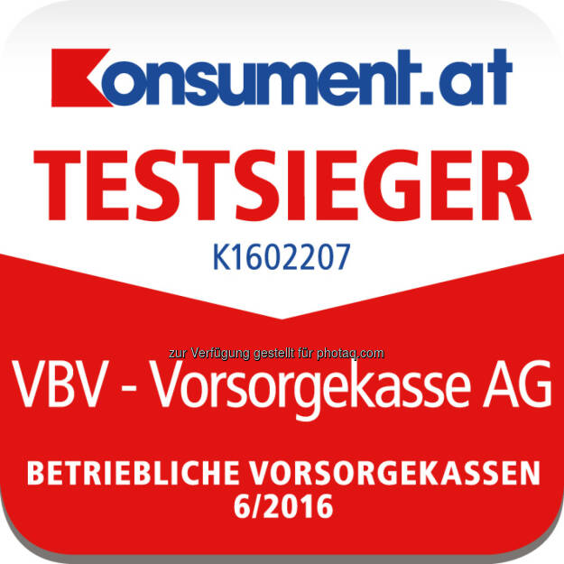 VBV – Vorsorgekasse ist Testsieger im „Konsument“-Ranking : Fotocredit: Konszument.at//VBV, © Aussendung (01.06.2016) 