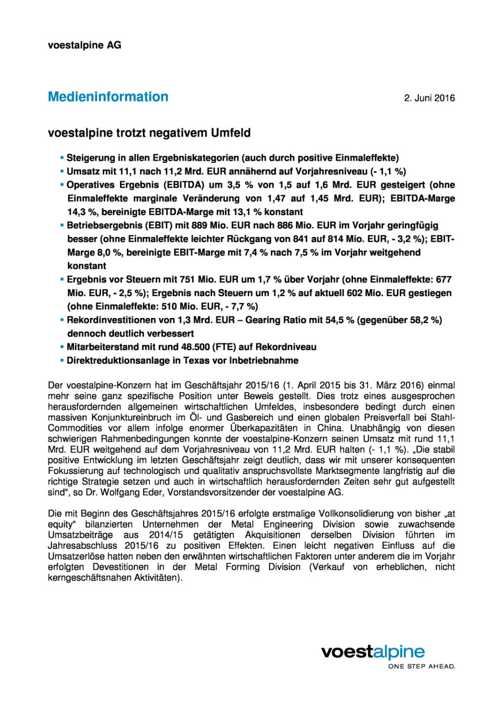 voestalpine trotzt negativem Umfeld, Seite 1/3, komplettes Dokument unter http://boerse-social.com/static/uploads/file_1155_voestalpine_trotzt_negativem_umfeld.pdf