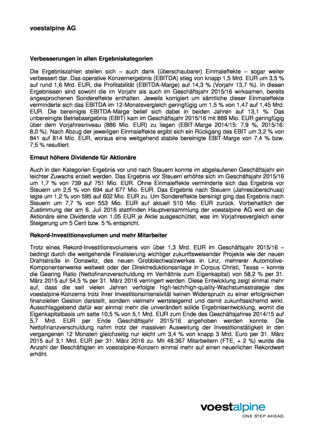 voestalpine trotzt negativem Umfeld, Seite 2/3, komplettes Dokument unter http://boerse-social.com/static/uploads/file_1155_voestalpine_trotzt_negativem_umfeld.pdf